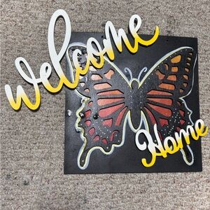 Welcome Home Butterfly Wall Art
